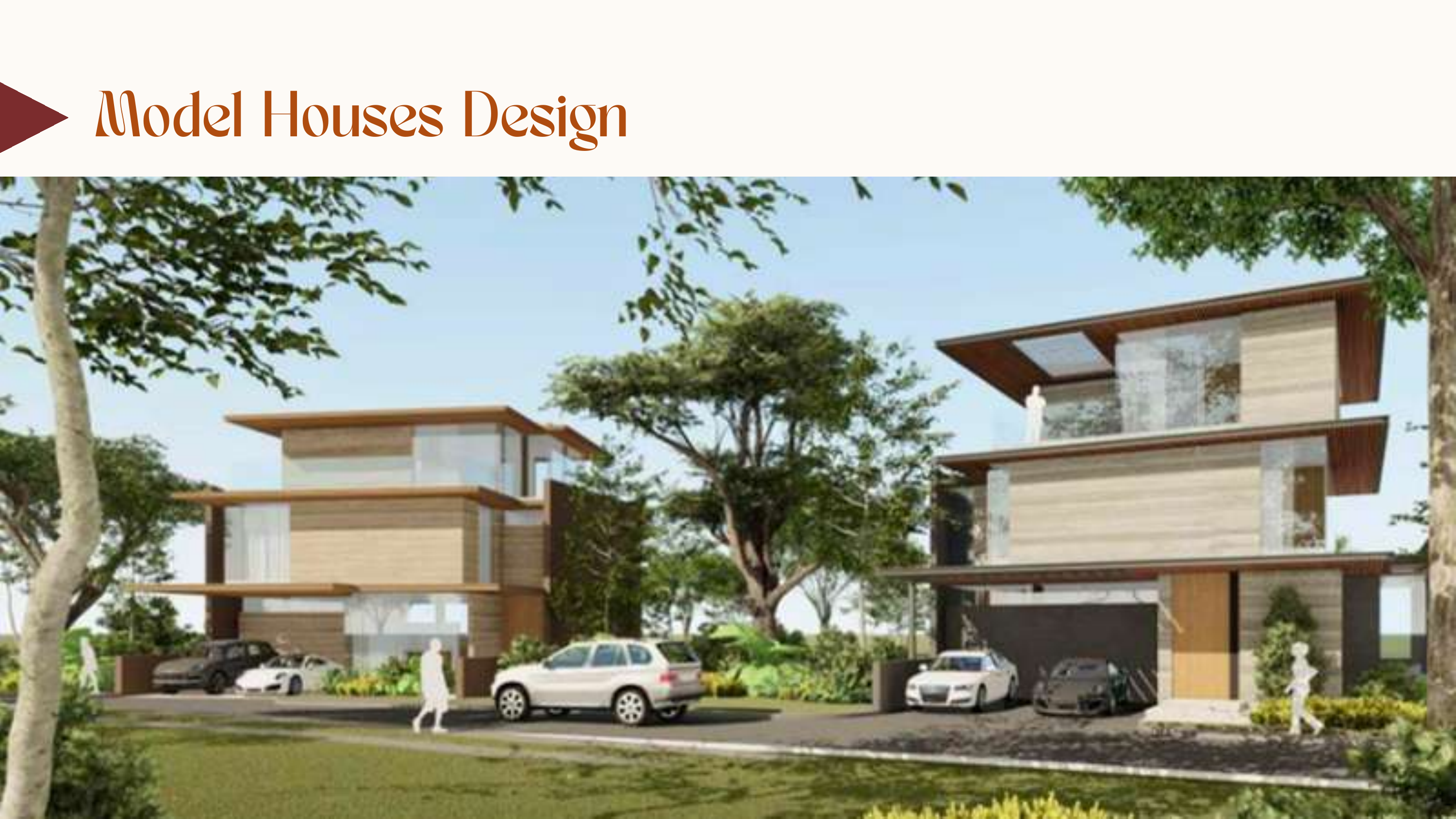 Model home render showing modern tropical massing